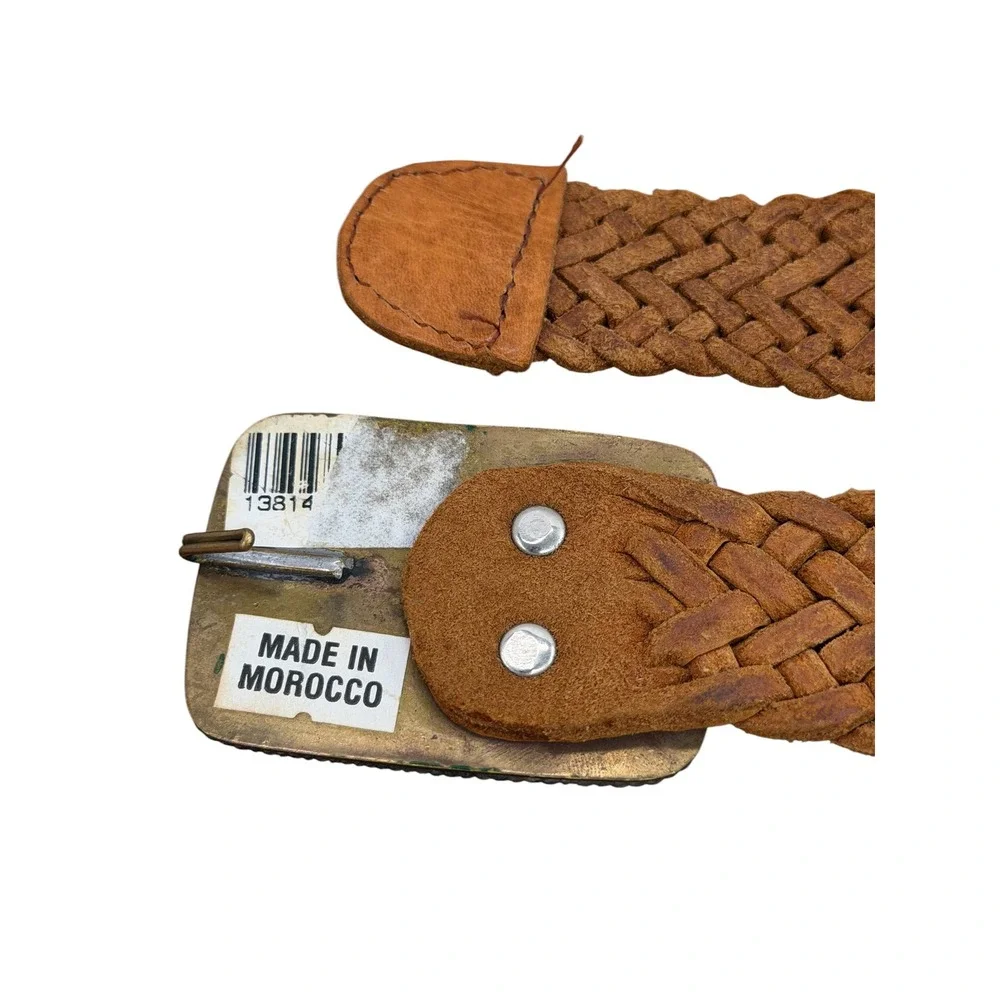 Moroccan Woven Leather Belt Women Brown Western Boho Prairie Hippie Cottage Core